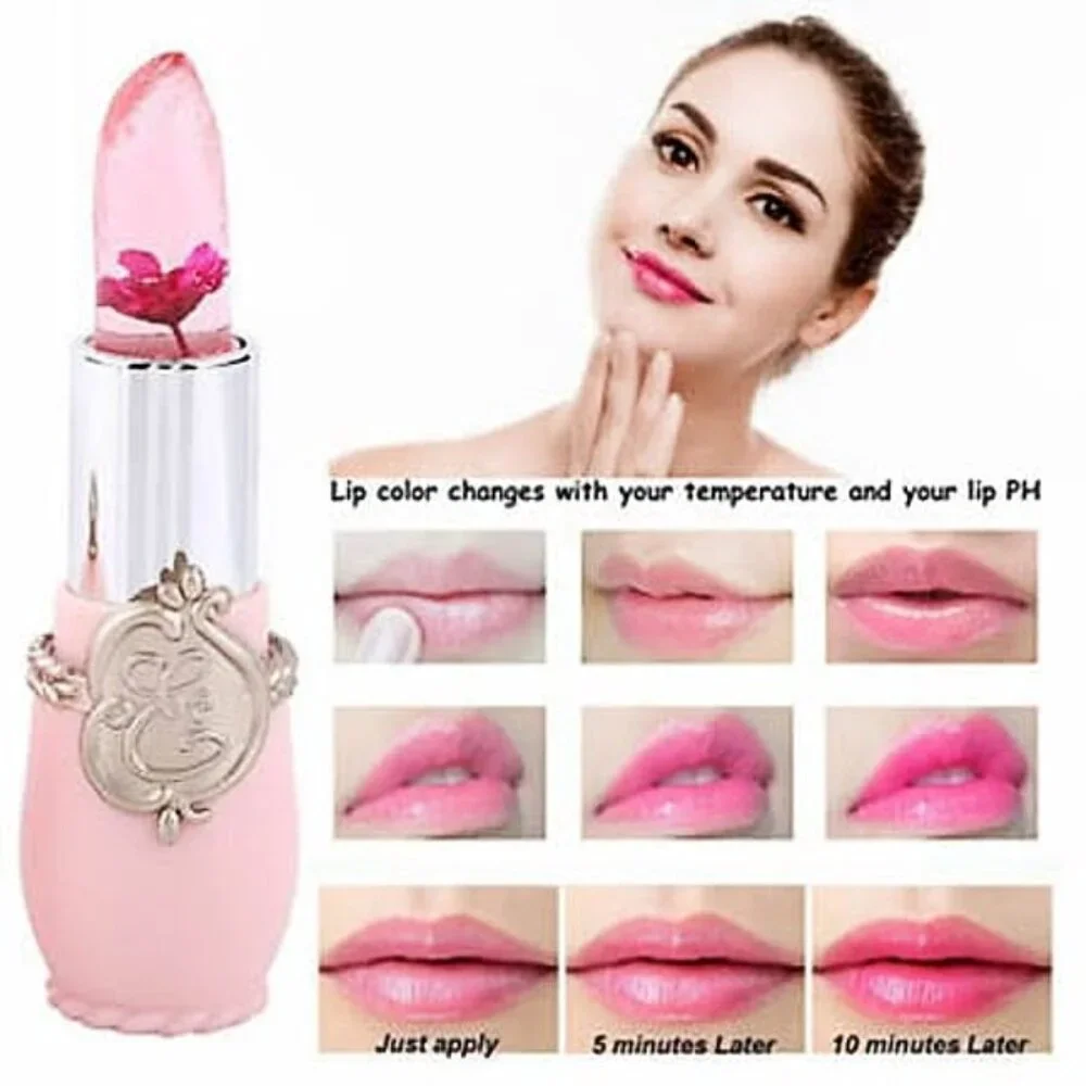 Minfei Waterproof Flower Jelly Crystal Color Changing Moistening Lipstick #03